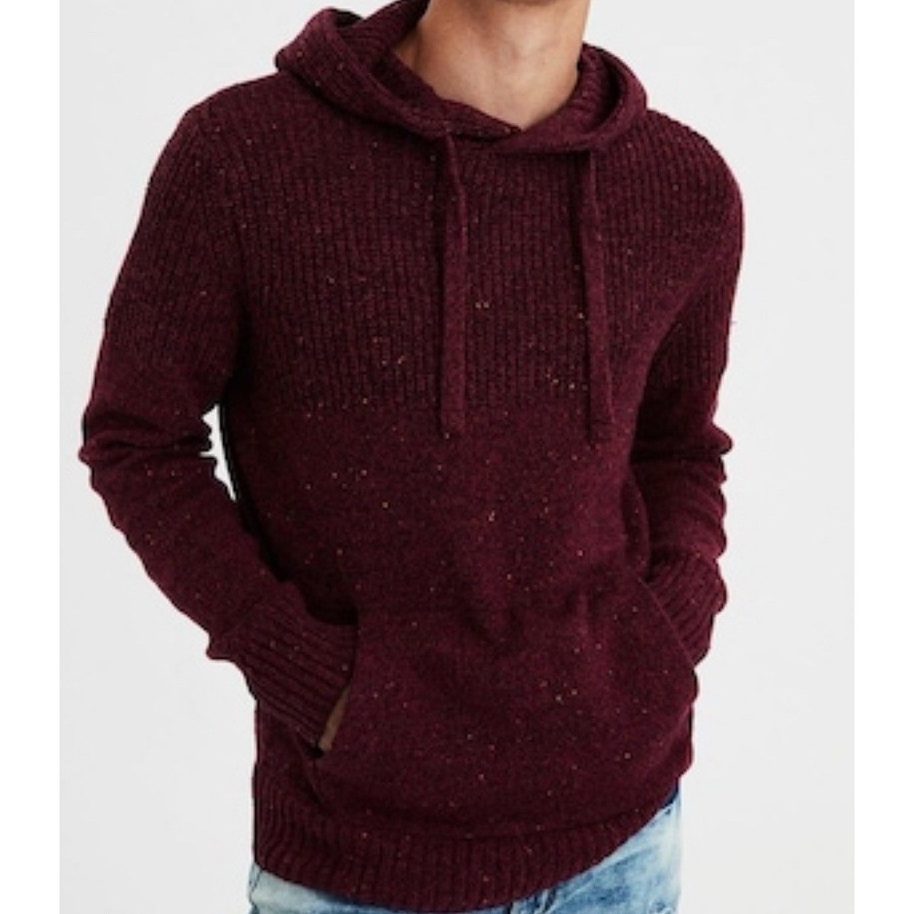 AMERICAN EAGLE‎ MEN MAROON BAJA SWEATER LARGE